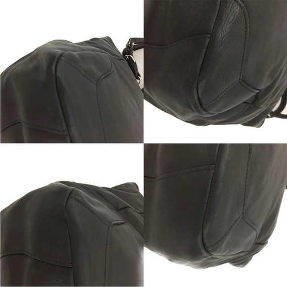 Prada Hand Bag, Black Leather Logo Shoulder Bag - Picture 5 of 9